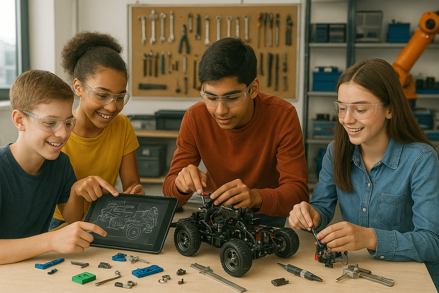 Teens working on advanced projects