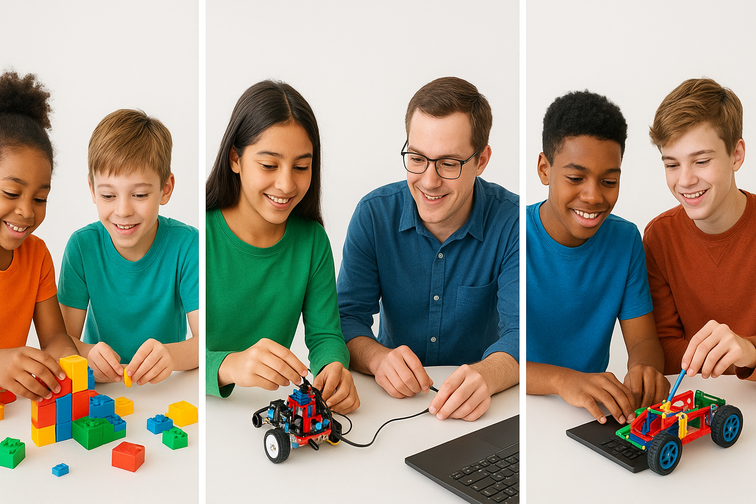 Students working on STEM projects